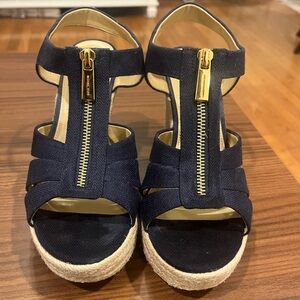 Navy Blue Michael Kors Wedge Sandal